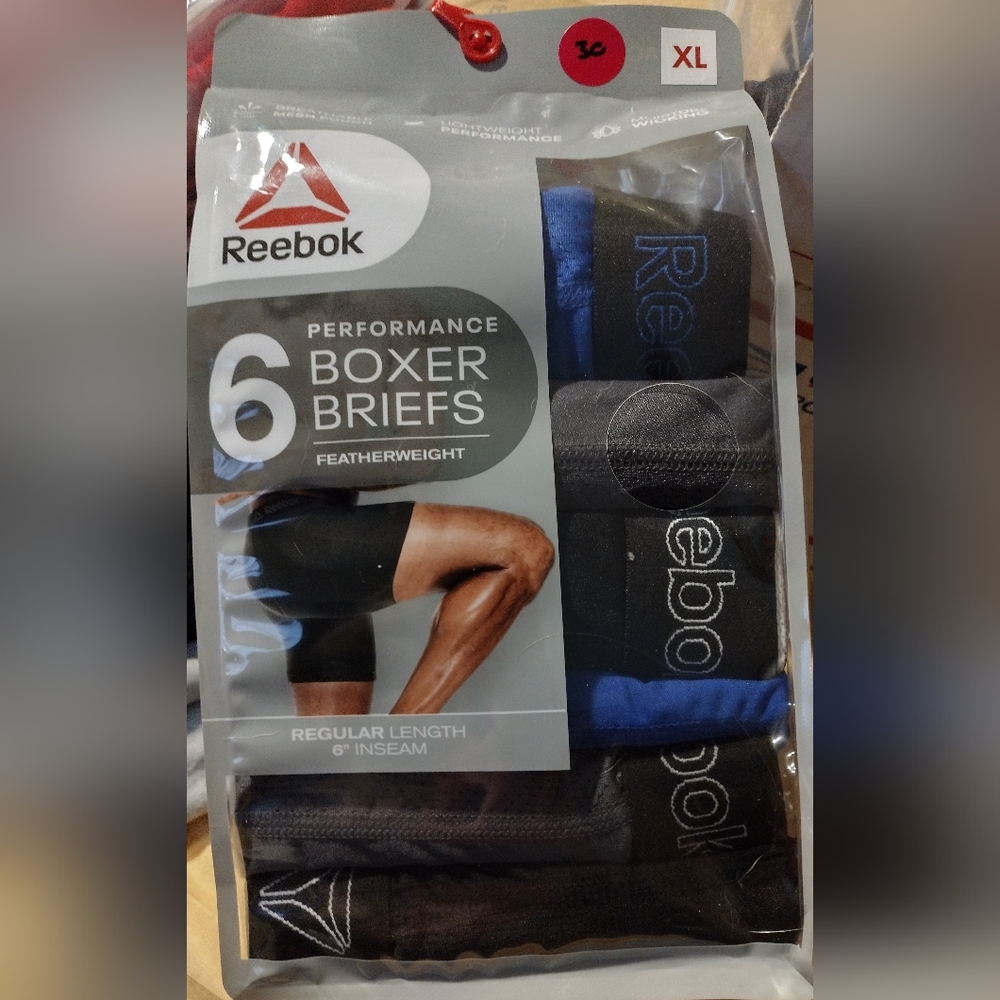 NWT🔥$50+ Reebok Performance Boxer Briefs "Featherweight" Compression Sz XL